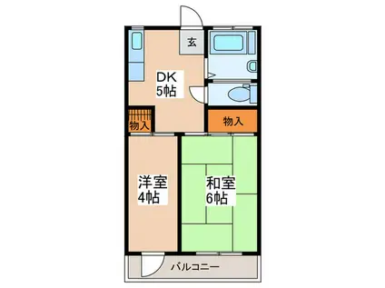 箭内マンション(2DK/3階)の間取り写真
