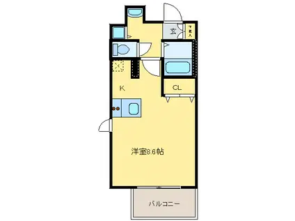 プレサンス三宮花時計前(1K/10階)の間取り写真