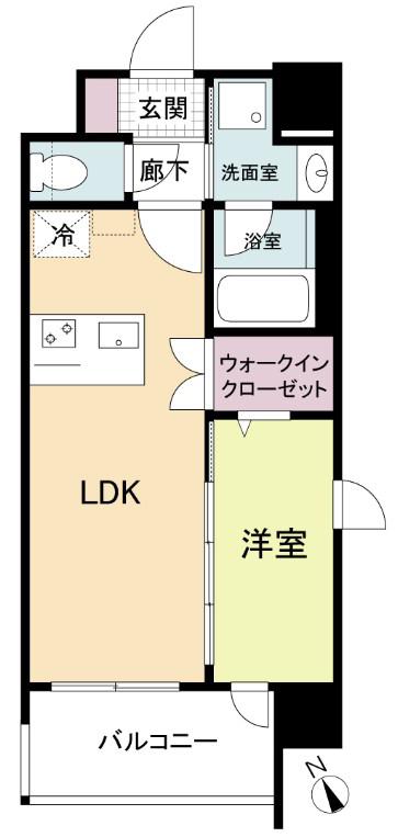 ブランシエスタ南吹田パークサイド(1LDK/2階)の間取り写真