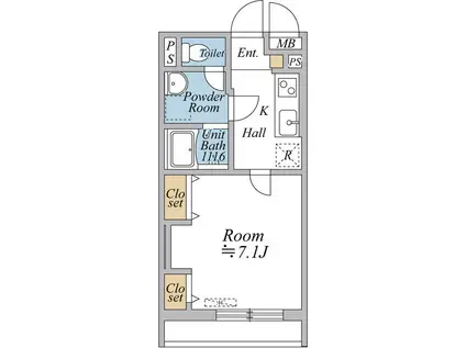 リブリ・曳舟(1K/2階)の間取り写真