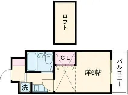 シティパレスあやめ池P-3(1K/3階)の間取り写真