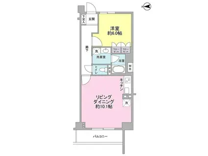 ベル・ソレイユ(1LDK/2階)の間取り写真