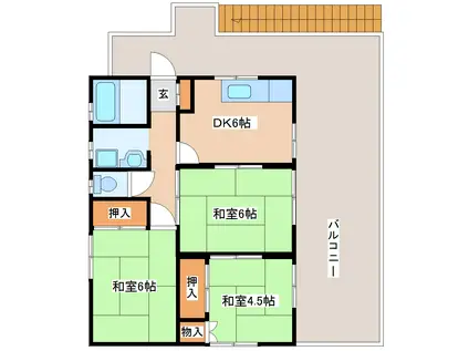 籠ノ瀬店舗(3DK/2階)の間取り写真