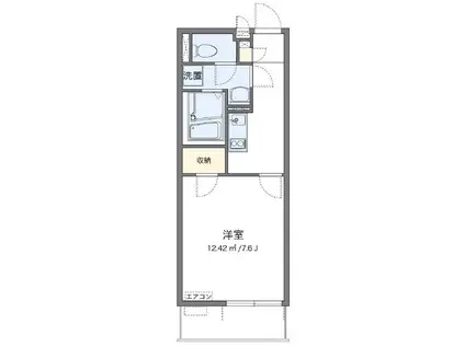 クレイノMOONII(1K/3階)の間取り写真