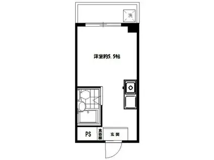 エヌティビル(ワンルーム/6階)の間取り写真