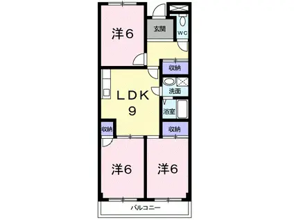 サンライズA(3LDK/2階)の間取り写真