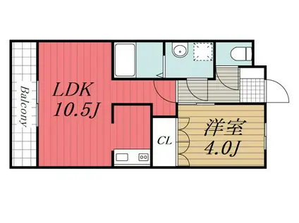 ウィルマルカ(1LDK/2階)の間取り写真