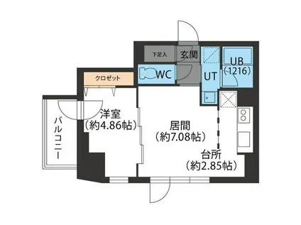 F022円山(1LDK/11階)の間取り写真