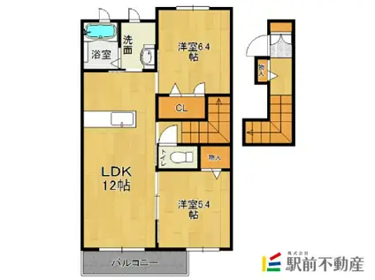 CREORE(2LDK/2階)の間取り写真