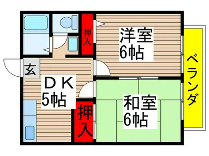 ハイム新和B(2DK/1階)の間取り写真