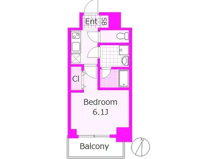 ザレジデンスオブトーキョーエスオー03(1K/3階)の間取り写真