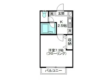 メゾンアルブレ(1K/1階)の間取り写真