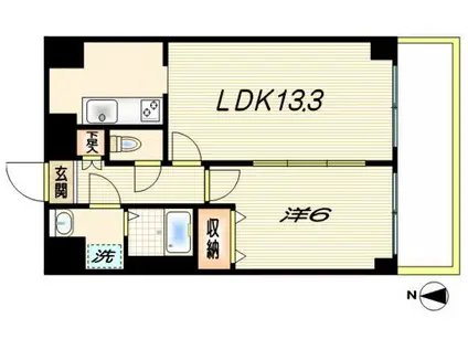 グランドール和泉(1LDK/9階)の間取り写真