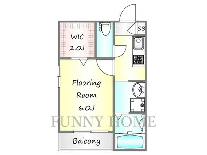 クレスト三軒茶屋(1K/3階)の間取り写真