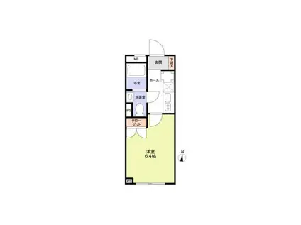 VISTA MAGOME(1K/2階)の間取り写真