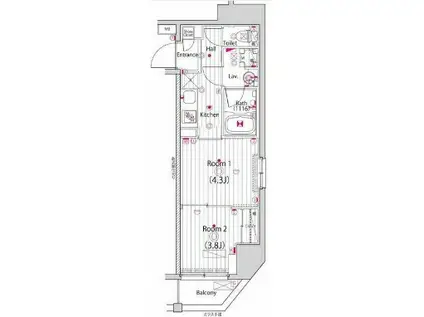 ガーラ新横浜グランドステージ(2K/9階)の間取り写真
