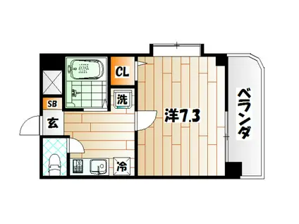 ラ・ガール門司(1K/8階)の間取り写真