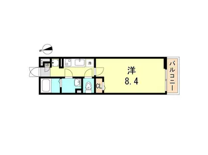 リブリ・芦原通(1K/2階)の間取り写真