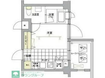 フォルティス池上(ワンルーム/6階)の間取り写真
