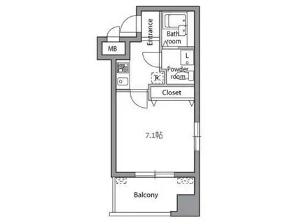 レジディア神楽坂(1K/7階)の間取り写真