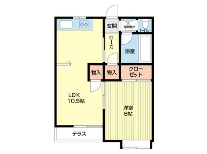 メゾンロマネスク(1LDK/3階)の間取り写真