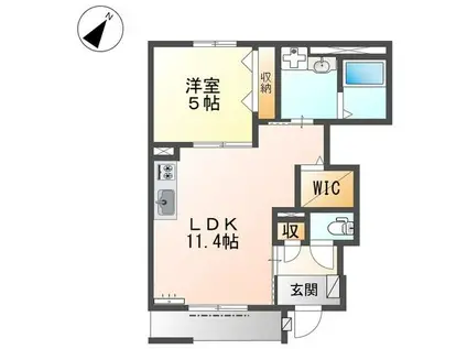 仮西宮市甲子園町アパート工事(1LDK/1階)の間取り写真