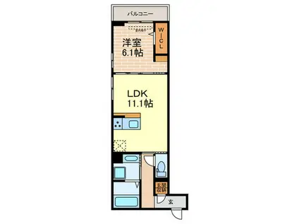 ヴェラ ブランカ(1LDK/3階)の間取り写真