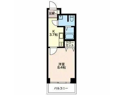 リバーサイドタワー RST(1K/3階)の間取り写真