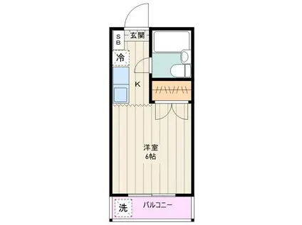 ライトコート柏(1K/1階)の間取り写真