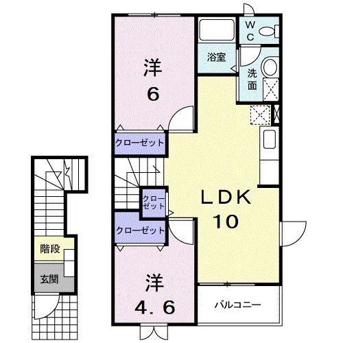 PLEASANT・MII(2LDK/2階)の間取り写真