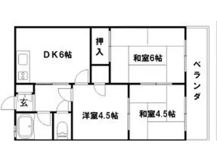 ケイアンドエスマンション白川台(3DK/2階)の間取り写真