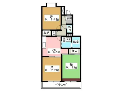 TORANO城西(3DK/4階)の間取り写真