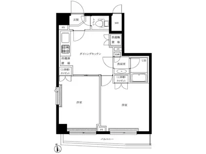 ルーブル都立家政参番館(2DK/5階)の間取り写真