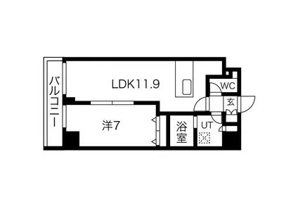 プレール・ドゥーク錦糸公園ノース(1LDK/5階)の間取り写真