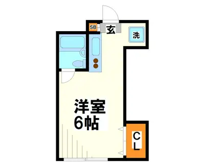 青雲荘(1K/1階)の間取り写真