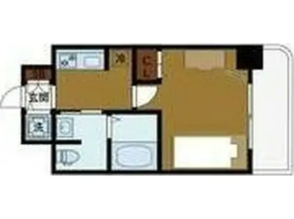 エステムコート難波IIアレグリア(1K/4階)の間取り写真