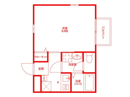 アムールシュシュII(1K/2階)の間取り写真