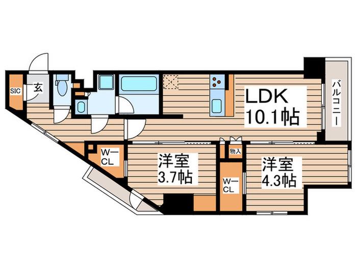 コンフォリア・リヴ西葛西(2LDK/4階)の間取り写真