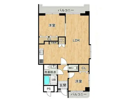 グランドハイツ第2高峰(2LDK/5階)の間取り写真