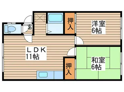 小野ハイツ(2LDK/3階)の間取り写真