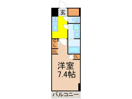 S-RESIDENCE高岳駅前AWAKE(1K/3階)の間取り写真