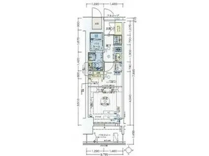 エステムコート新大阪Xザ・ゲート(1K/2階)の間取り写真