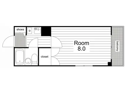 プリンスコート(1K/3階)の間取り写真