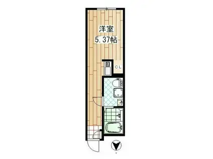 ミューズ(ワンルーム/3階)の間取り写真