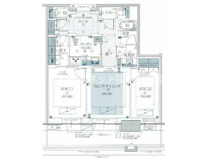 グラングリーン大阪 THE ノース RESIDENCE(2LDK/5階)の間取り写真
