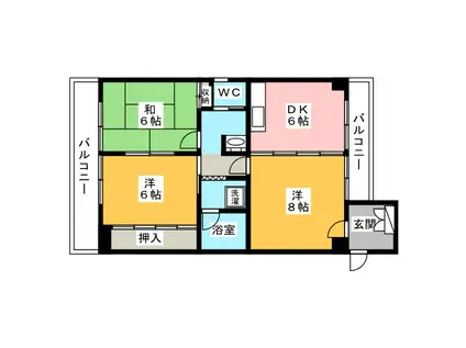 アクアポリスランドマーク2000(3DK/5階)の間取り写真