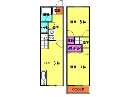 アルチザン(2DK/1階)の間取り写真