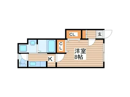 ハウスINモデラート(1K/1階)の間取り写真