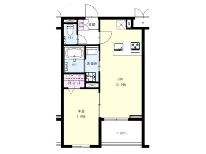 オーチャードコート1(1LDK/3階)の間取り写真