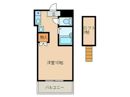COCO白木原(ワンルーム/5階)の間取り写真